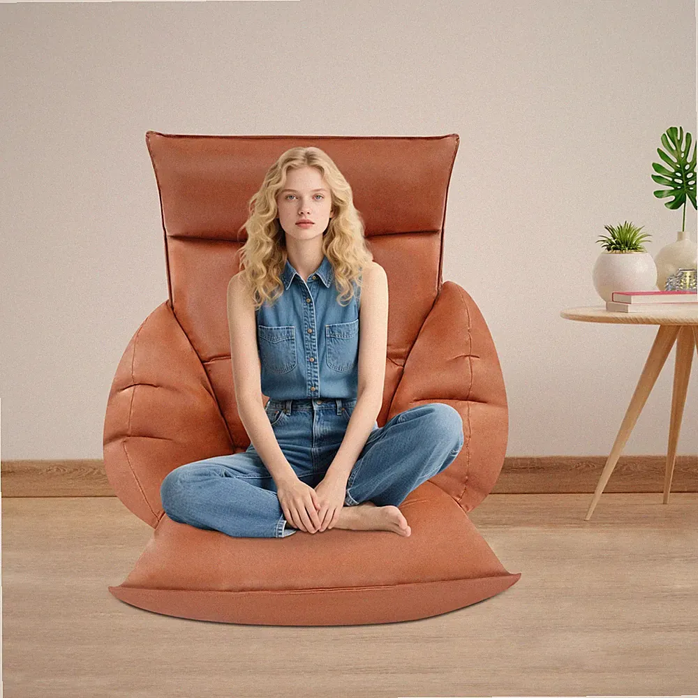 Adjustable 90°-180° Lazy Sofa Chair With Armrest Floor Standing Rest Stool Home