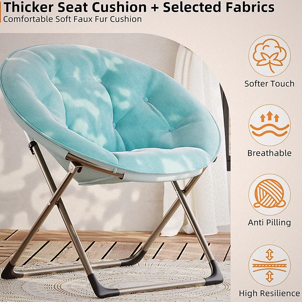 Folding Moon Chair Bedroom Accent Furniture Space Saving Lounge Chair For Room