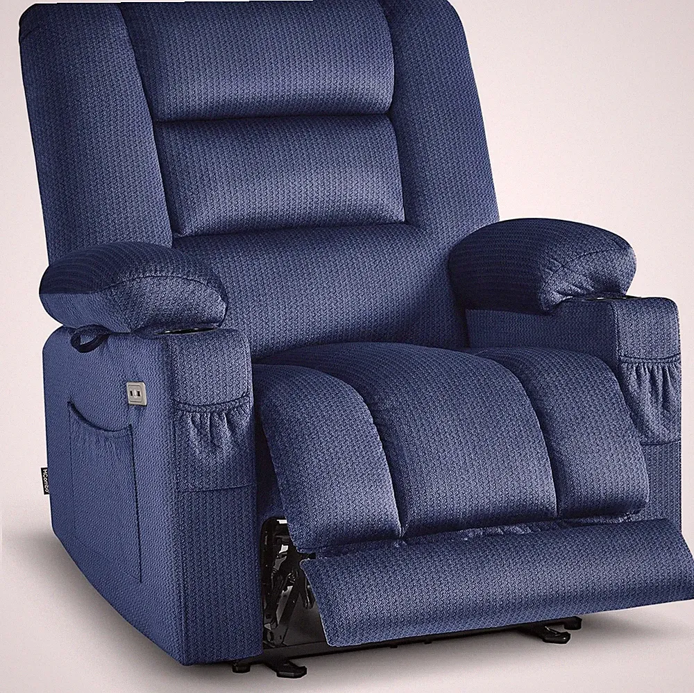 Oversized Zero Gravity Recliner with Massage, Heat & USB Ports - Navy